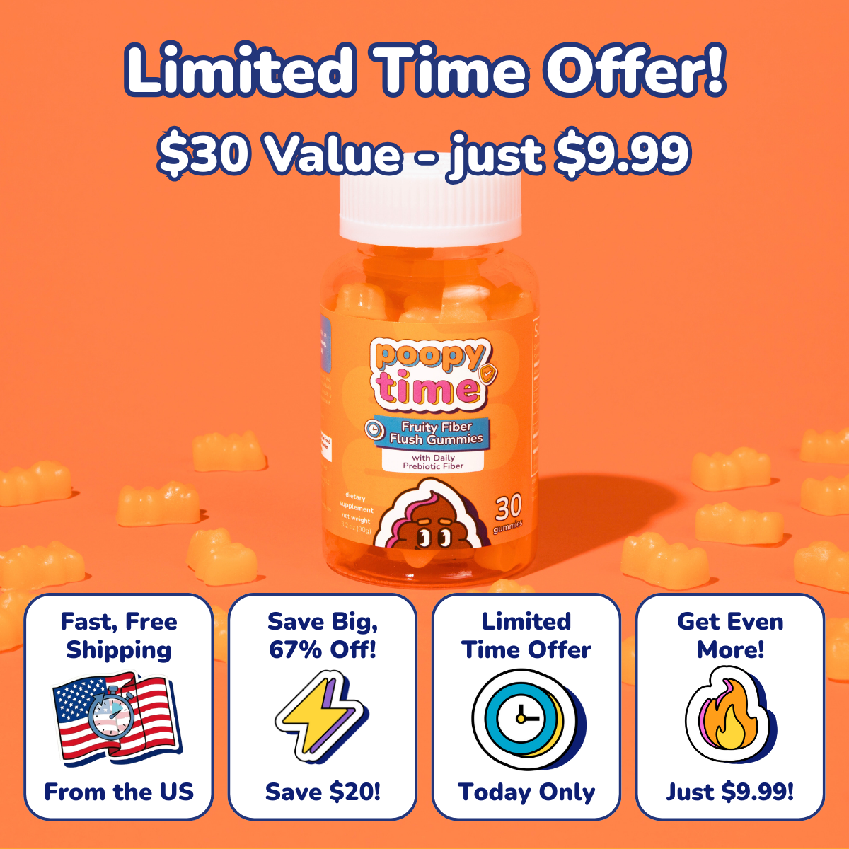 Special Offer! Bonus Fiber Gummies - Get It For Less! – Poopy Time Tea