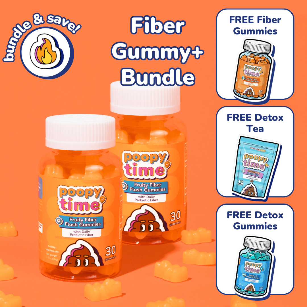 Poopy Time Fruity Fiber Flush Gummies
