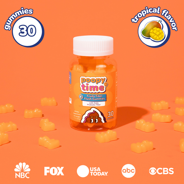 Poopy Time Fruity Fiber Flush Gummies